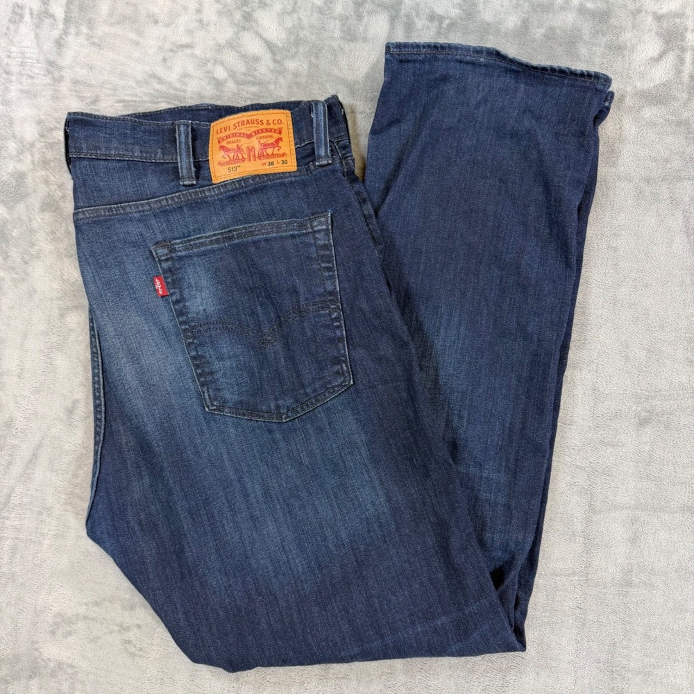 Levi's 513 Slim Straight Jeans Men's Size 38x30 Blue Dark Wash